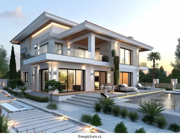 Modern Mansion with Stunning Pool and Landscaping