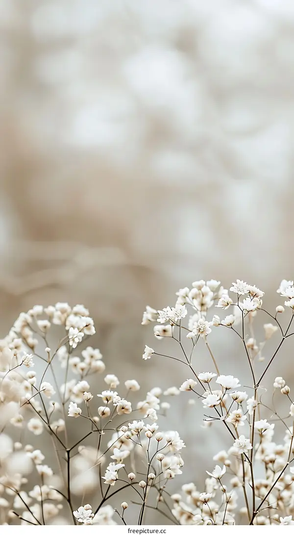 White Baby Breath Flowers Close Up
