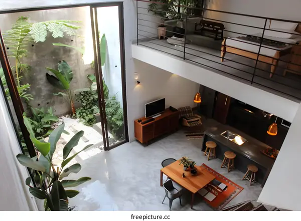 Modern Interior Design with Indoor Garden