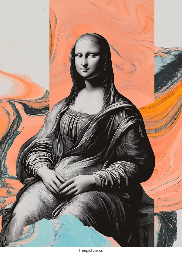 Mona Lisa in Abstract Art Style