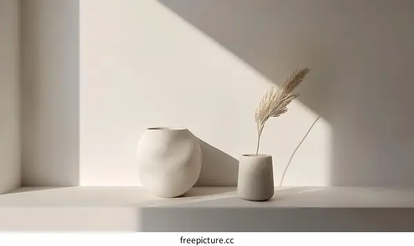 Minimalist Home Decor with Vases and Pampas Grass