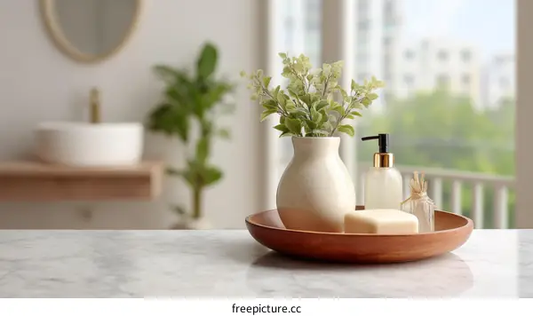 Bathroom Vanity Tabletop Decor Arrangement
