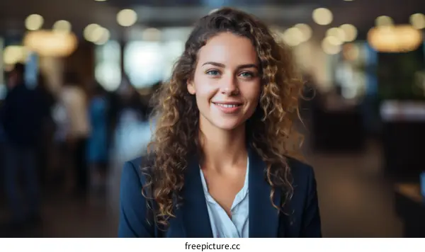 Portrait of a young businesswoman smiling in an office