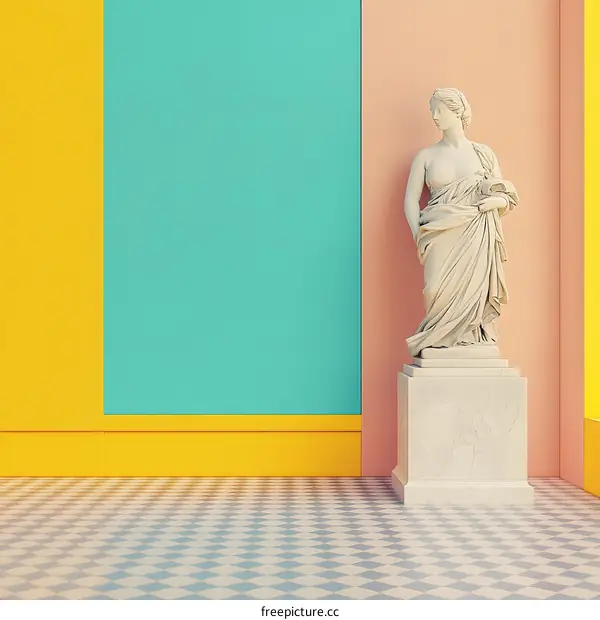 Minimalist Interior Design With a White Statue