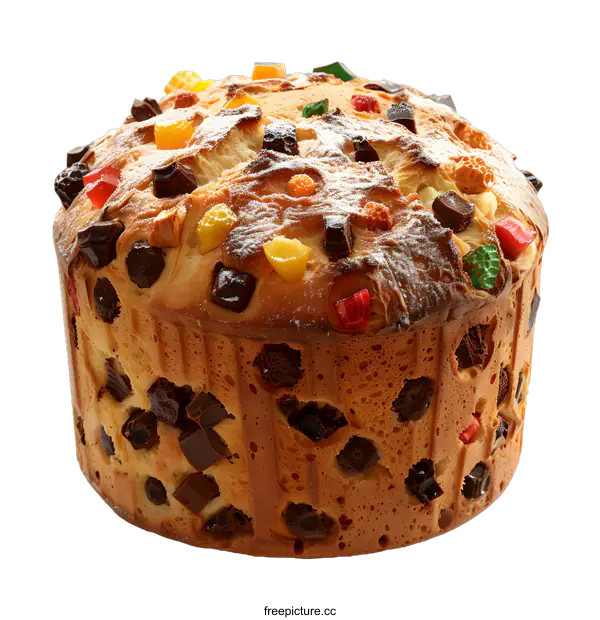 [Transparent Background PNG]Delicious sweet bread with candied fruit and chocolate