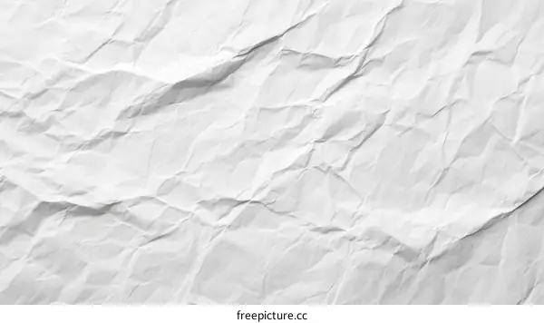 Wrinkled White Paper Texture Background