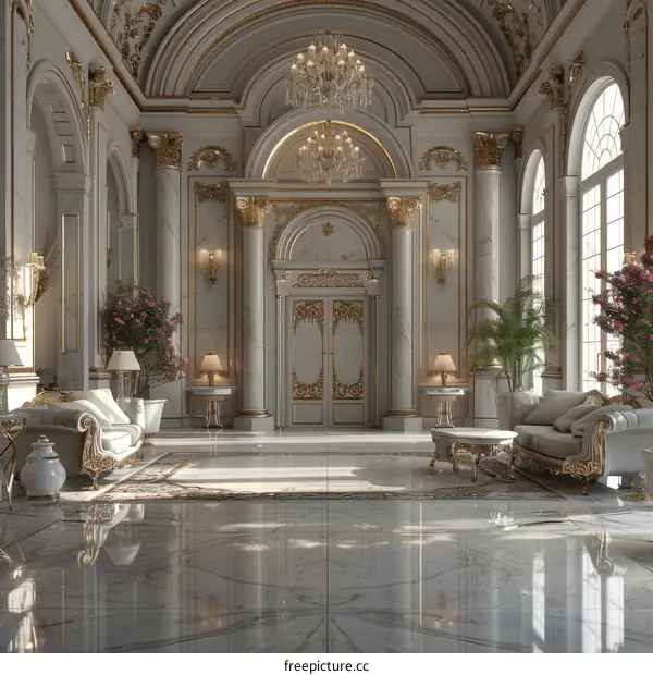 An exquisite palace hall