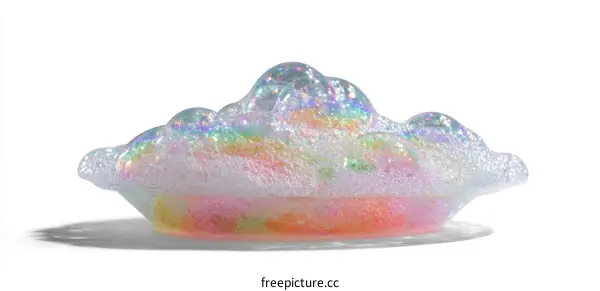 Colorful Soap Bubbles in a Dish