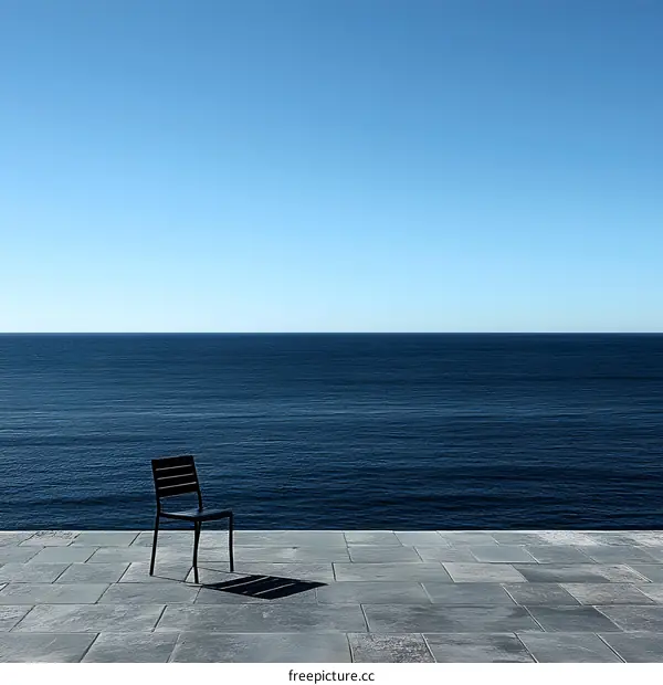 Single Chair Facing the Ocean