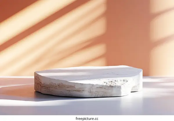 Abstract Minimalist White Stone Product Display