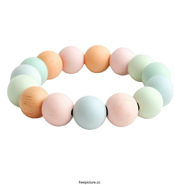 [Transparent Background PNG]Colorful Wooden Beads Bracelet for Children