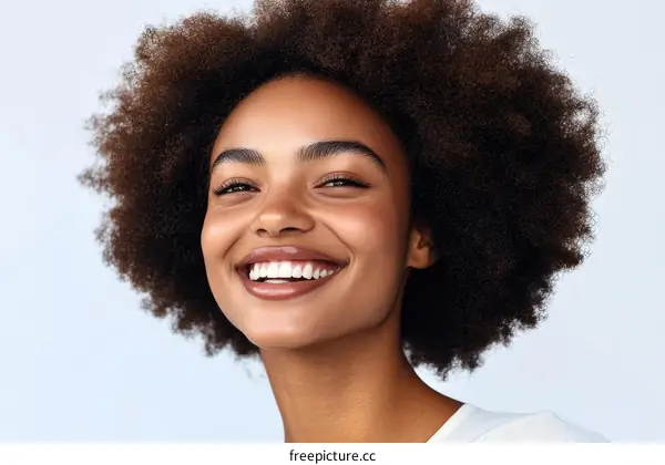 Smiling Black Woman Portrait Close Up