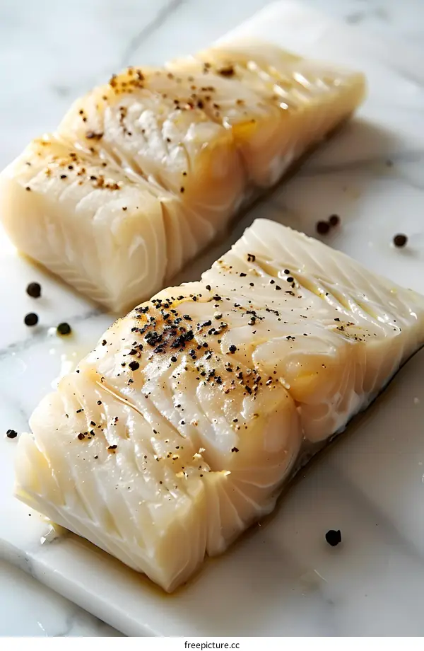 Fresh Cod Fillets Seasoned and Ready to Cook