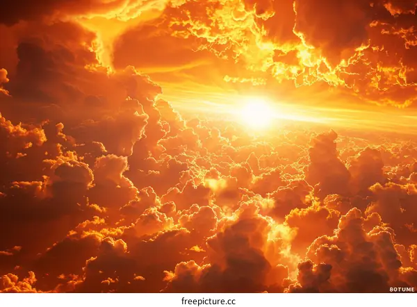 heavenly cloudscape with bright light shining through
