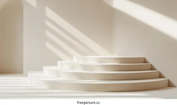 Minimalist Cream Modern  Product Display Stairs