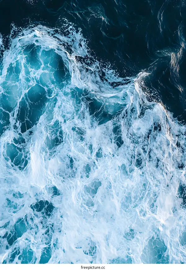 Aerial View of Ocean Waves