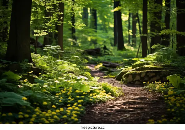 Lush Green Forest Path: A Tranquil Escape