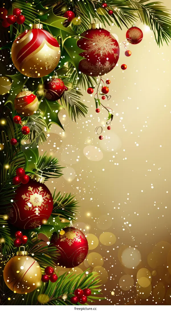 Red, Gold, and Green Christmas Ornaments