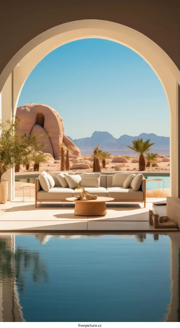 Contemporary Desert Home with Pool and Mountain Views