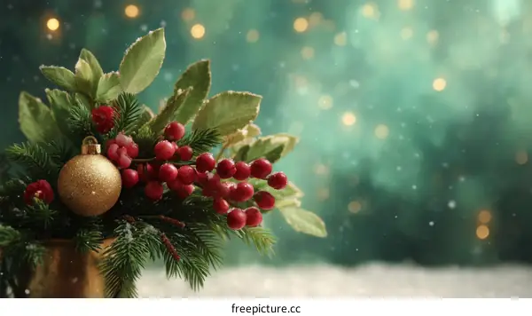 Christmas Decoration Arrangement with Golden Ball