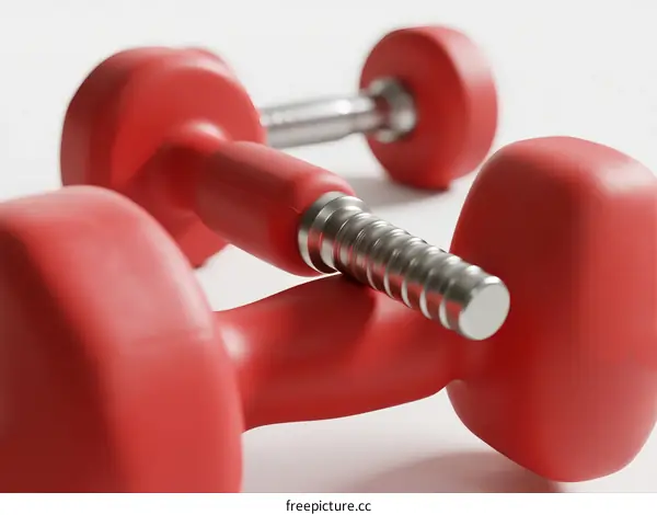 Red Dumbbells for Strength Training and Fitness Workouts