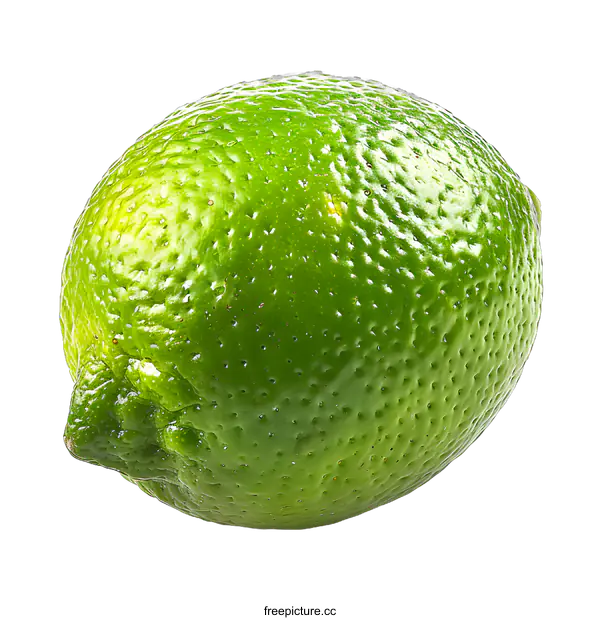 [Transparent Background PNG]Single green lime on white background