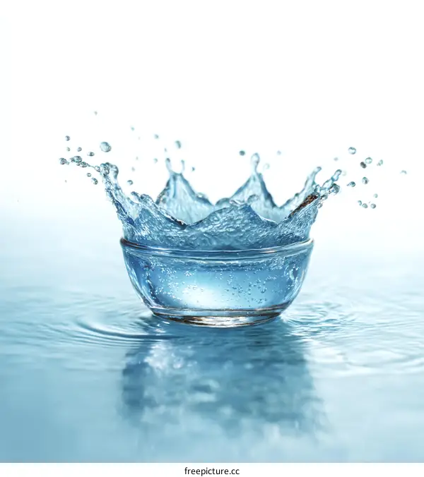 Water Splash in Glass Bowl Beautiful Image