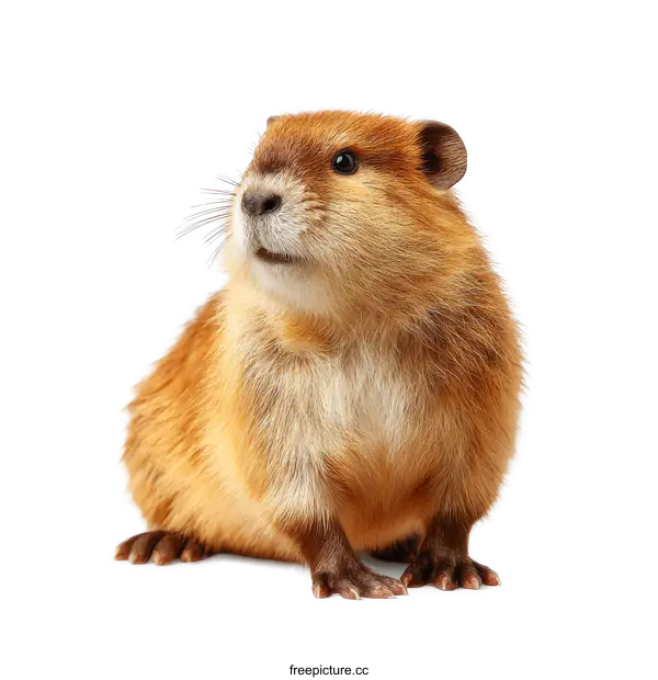 [Transparent Background PNG]Close-up of a Cute Muskrat