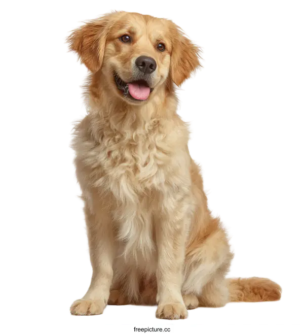 [Transparent Background PNG]Golden Retriever Portrait Studio Shot