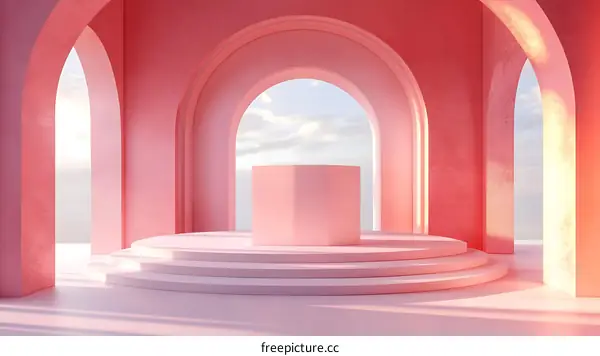 Pink Archway Architectural Display Platform
