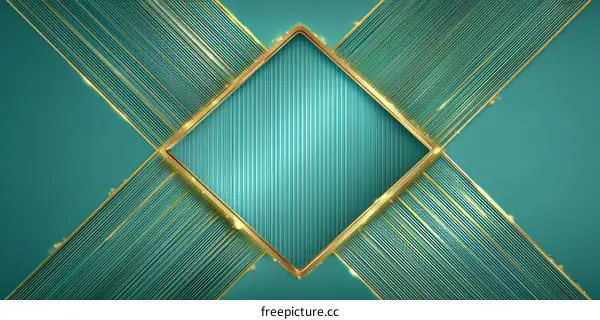 Abstract Teal and Gold Geometric Background Design