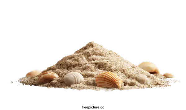 [Transparent Background PNG]Pile of Sand with Seashells