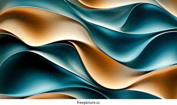 Abstract Texture with Gold and Teal Hues
