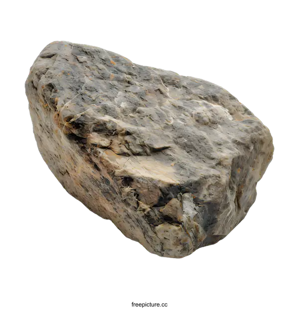 [Transparent Background PNG]Rough Gray Rock Isolated On White Background
