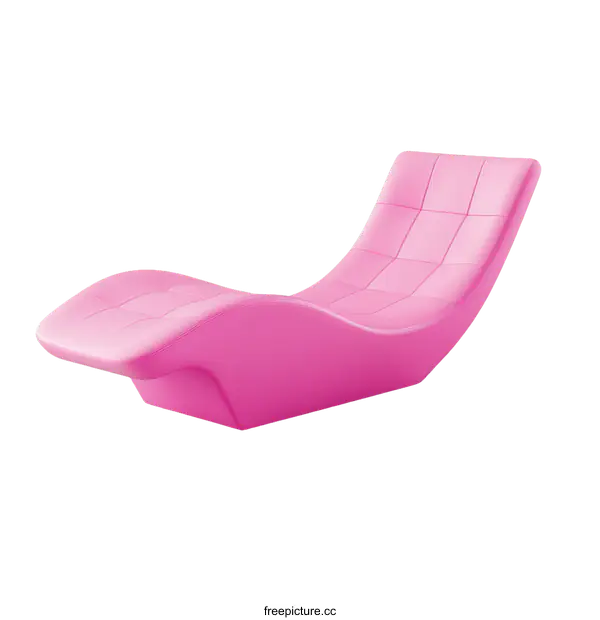 [Transparent Background PNG]Pink Modern Reclining Lounge Chair