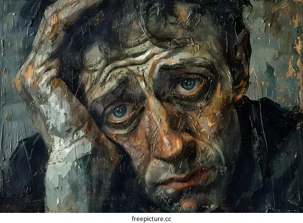 Portrait of a man with blue eyes