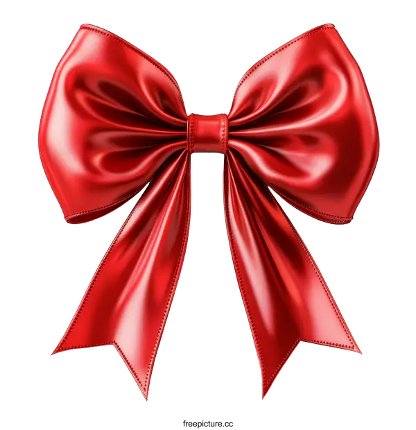 [Transparent Background PNG]Elegant Red Satin Ribbon Bow