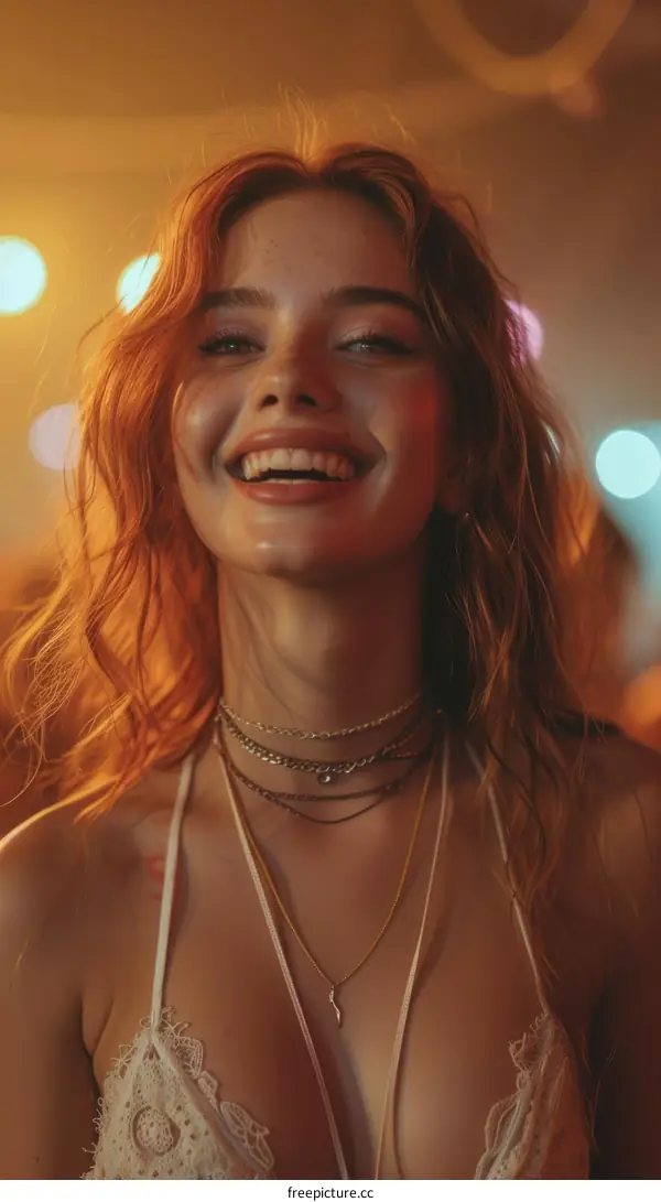 Portrait of a Redhead Woman Smiling