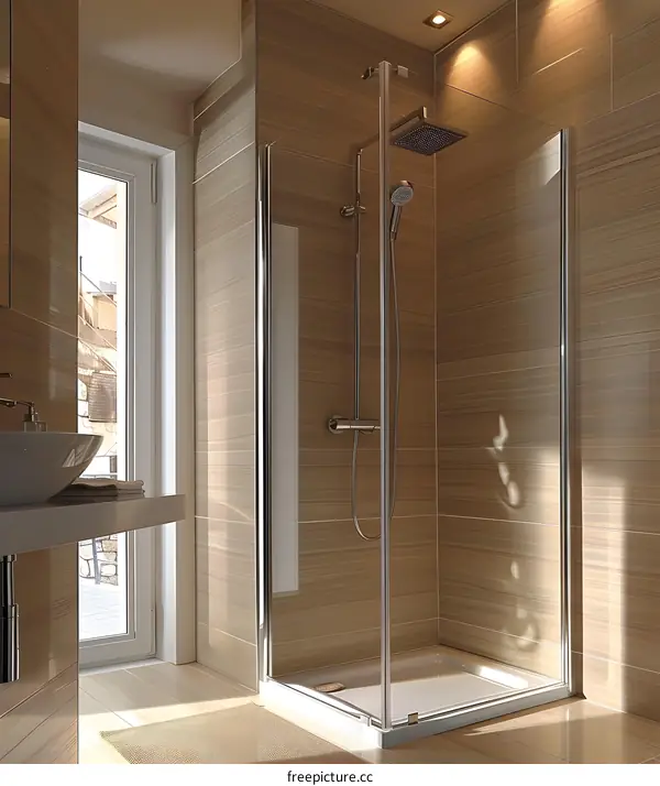 Modern bathroom with walk in shower