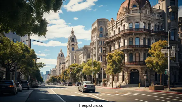 Historic Building Facades in Downtown San Francisco