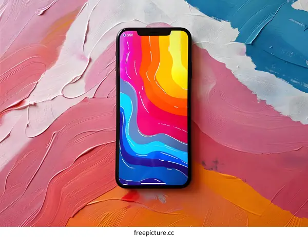 Abstract Colorful Phone Wallpaper On A Colorful Background