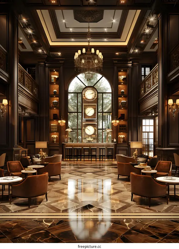 Luxury hotel lobby