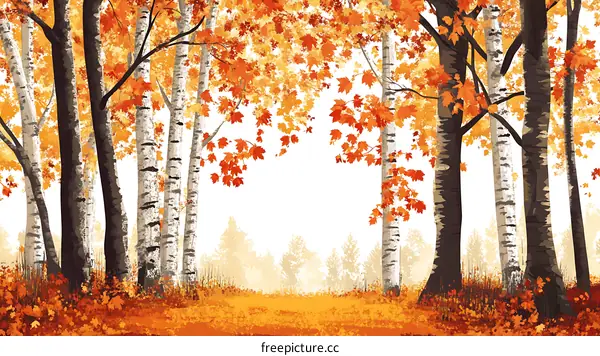 Autumn Forest Landscape Painting