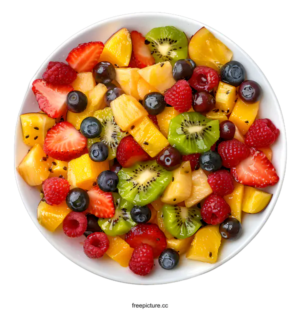 [Transparent Background PNG]Fresh Fruit Salad on White Background