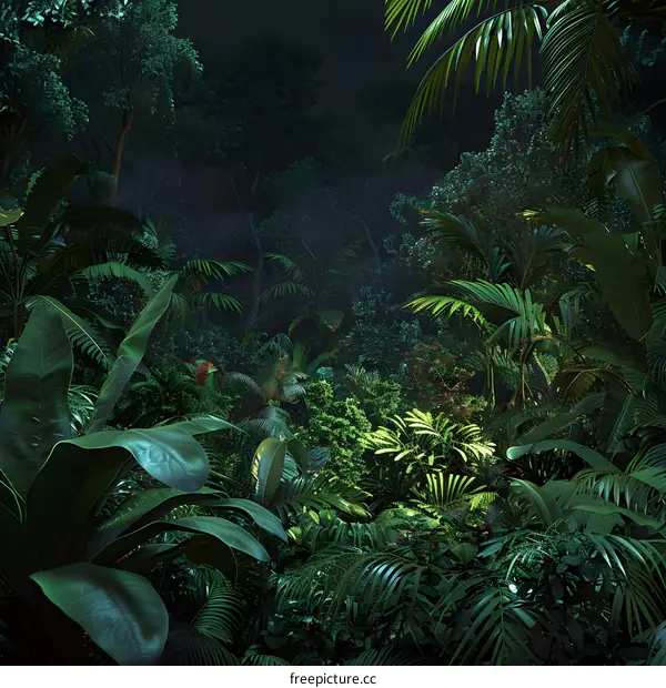 Tropical Rainforest at Night