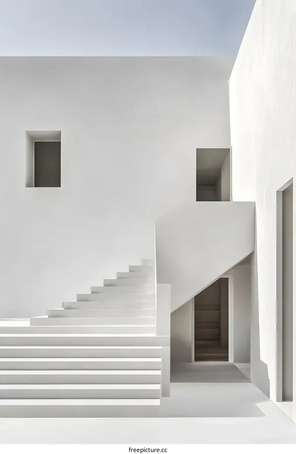 Modern White Staircase Architecture Design