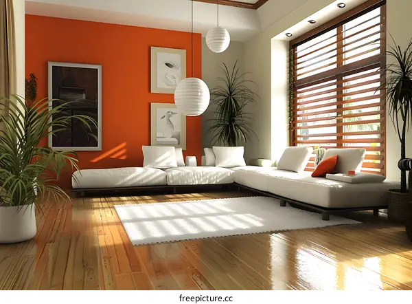 Orange living room