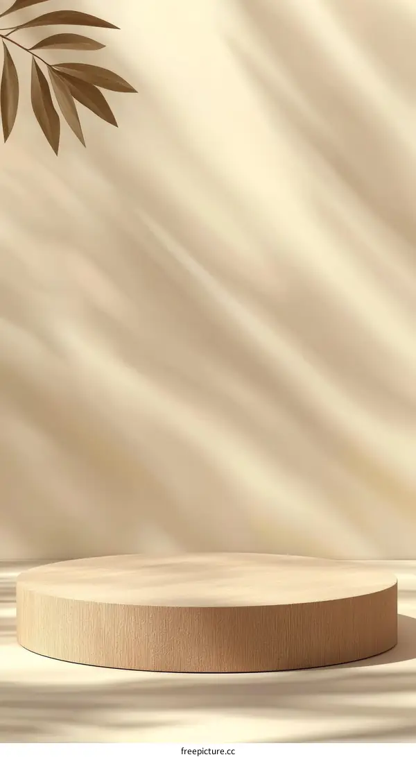Beige Minimalist Wooden Display Podium