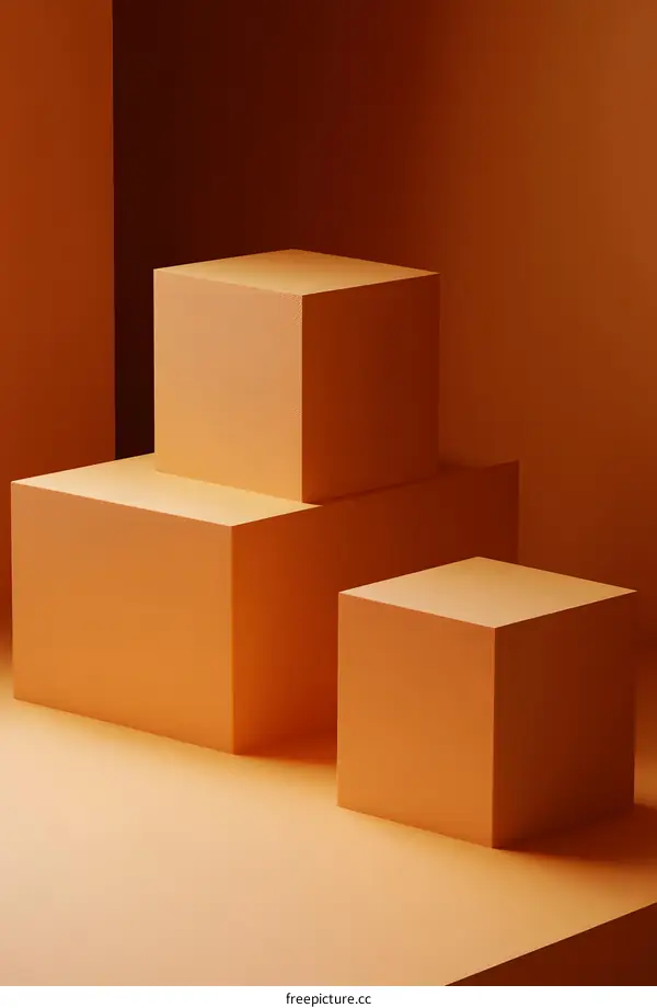 Orange Abstract Geometric Shapes Product Display Mockup