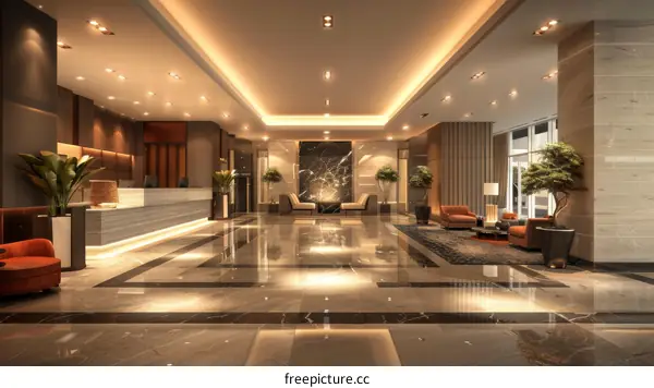 Modern Hotel Reception Area Interior Design